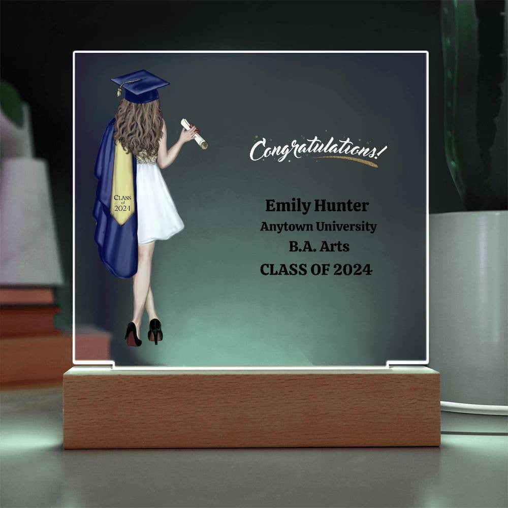 Graduation Acrylic Square Plaque-[Heartfelt Family Gift]
