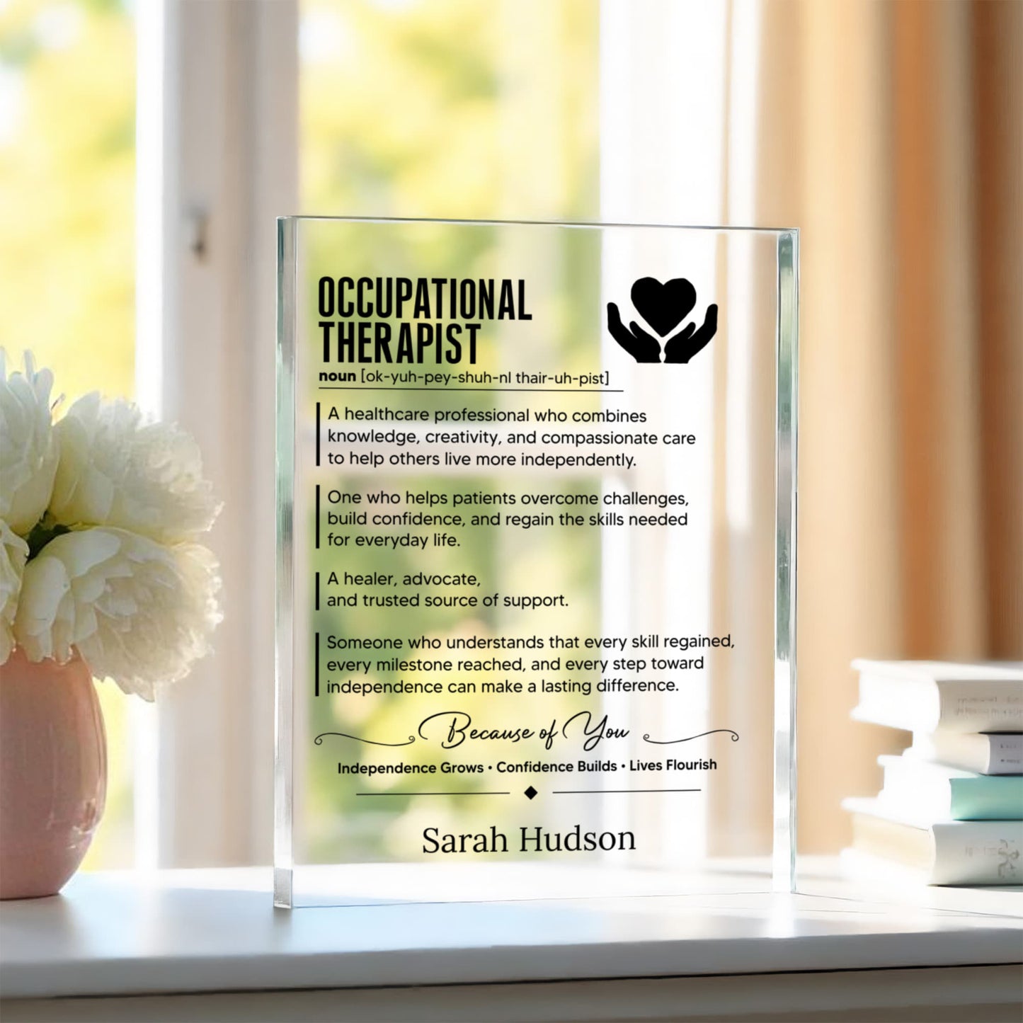 Occupational Therapist Definition Plaque, Graduation Gifts, Coworker Appreciation Gift, Custom Acrylic Block, Therapist Office Decor