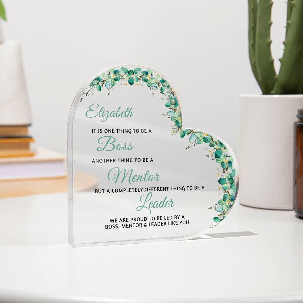 Boss Leader Mentor Acrylic Heart Plaque-[Heartfelt Family Gift]