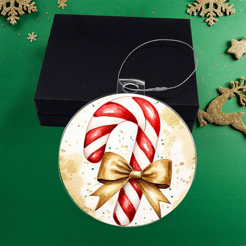 Candy Cane Acrylic Christmas Ornament-[Heartfelt Family Gift]
