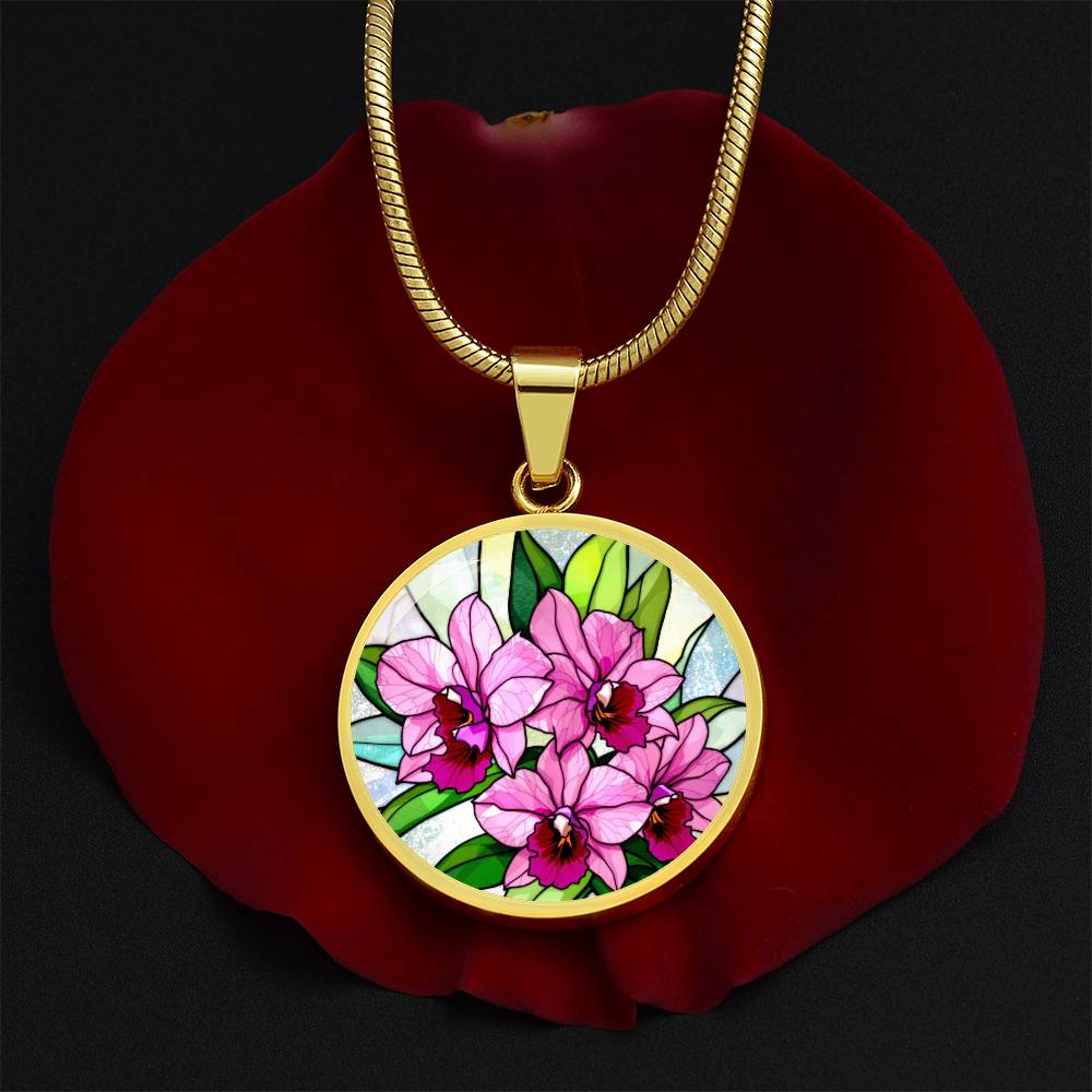 Orchid Flower Necklace, Floral Pendant Jewelry, Pink Orchid Pendant, Garden-inspired Gift, Botanical Necklace, Gift for Flower Lovers
