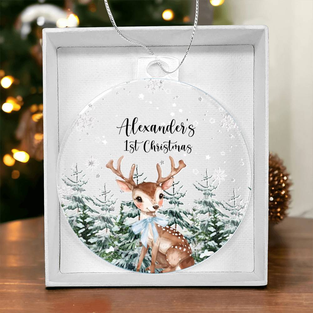 Baby's First Christmas Acrylic Ornament, Personalized Keepsake Gift, Newborn Holiday Decor, Custom Tree Decoration