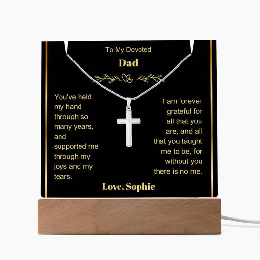 Dad Plaque and Cross Gift Set-[Heartfelt Family Gift]