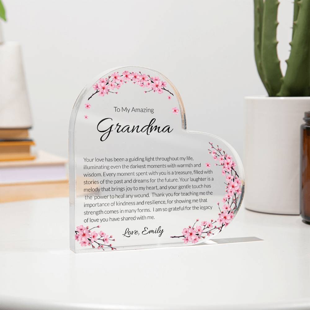 Grandma Acrylic Heart Plaque