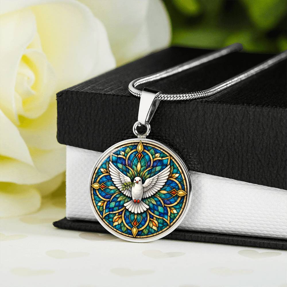 Dove Holy Cross Necklace, Personalized Spiritual Pendant, Memorial Jewelry, Religious Faith Gifts