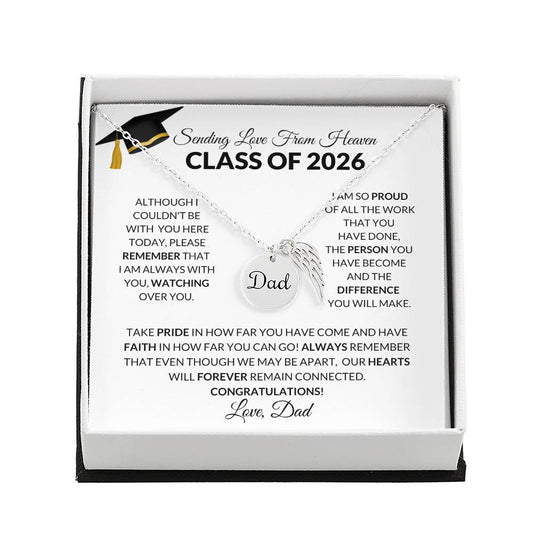 Class of 2026 Graduation Memorial Necklace from Dad