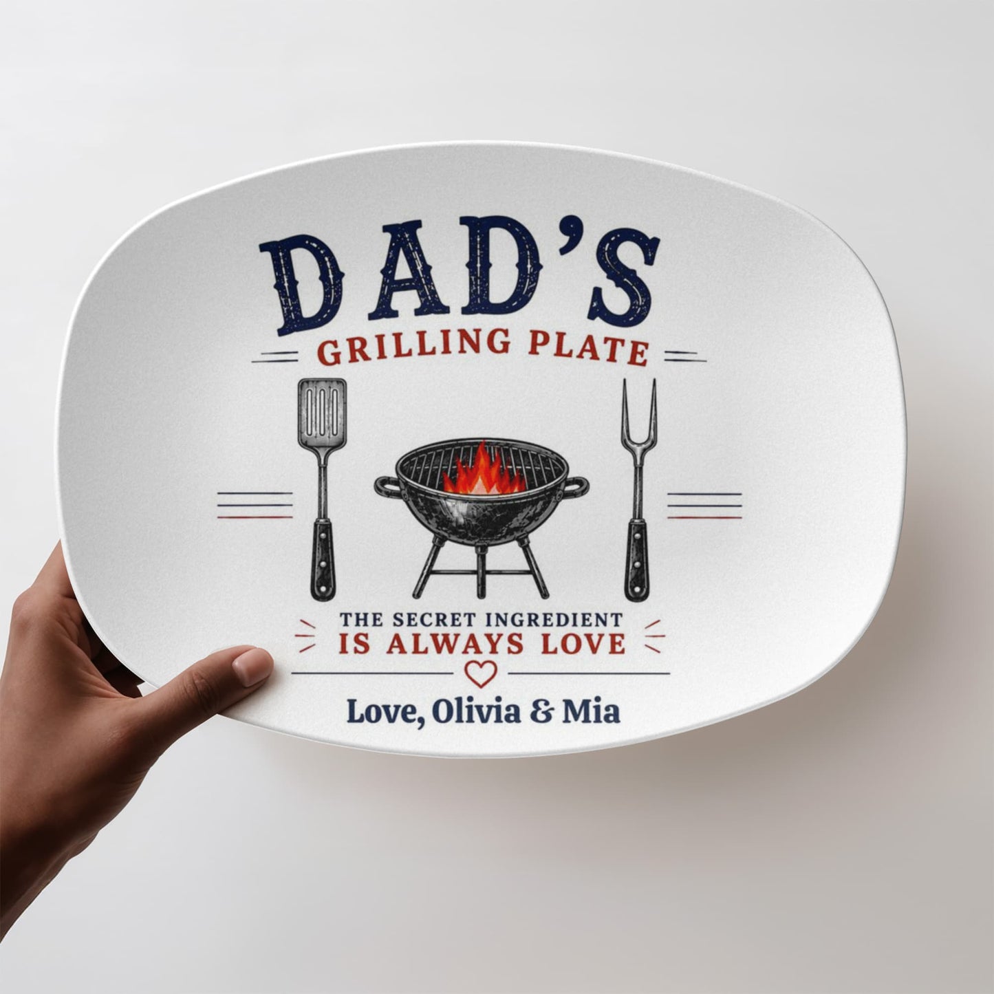 Personalized Dad Grilling Plate, Custom BBQ Gift, Father's Day Grill Platte from Kids, Gift for Grill Master