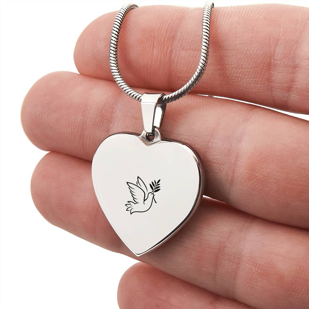 Dove Engraved Memorial Necklace-[Heartfelt Family Gift]