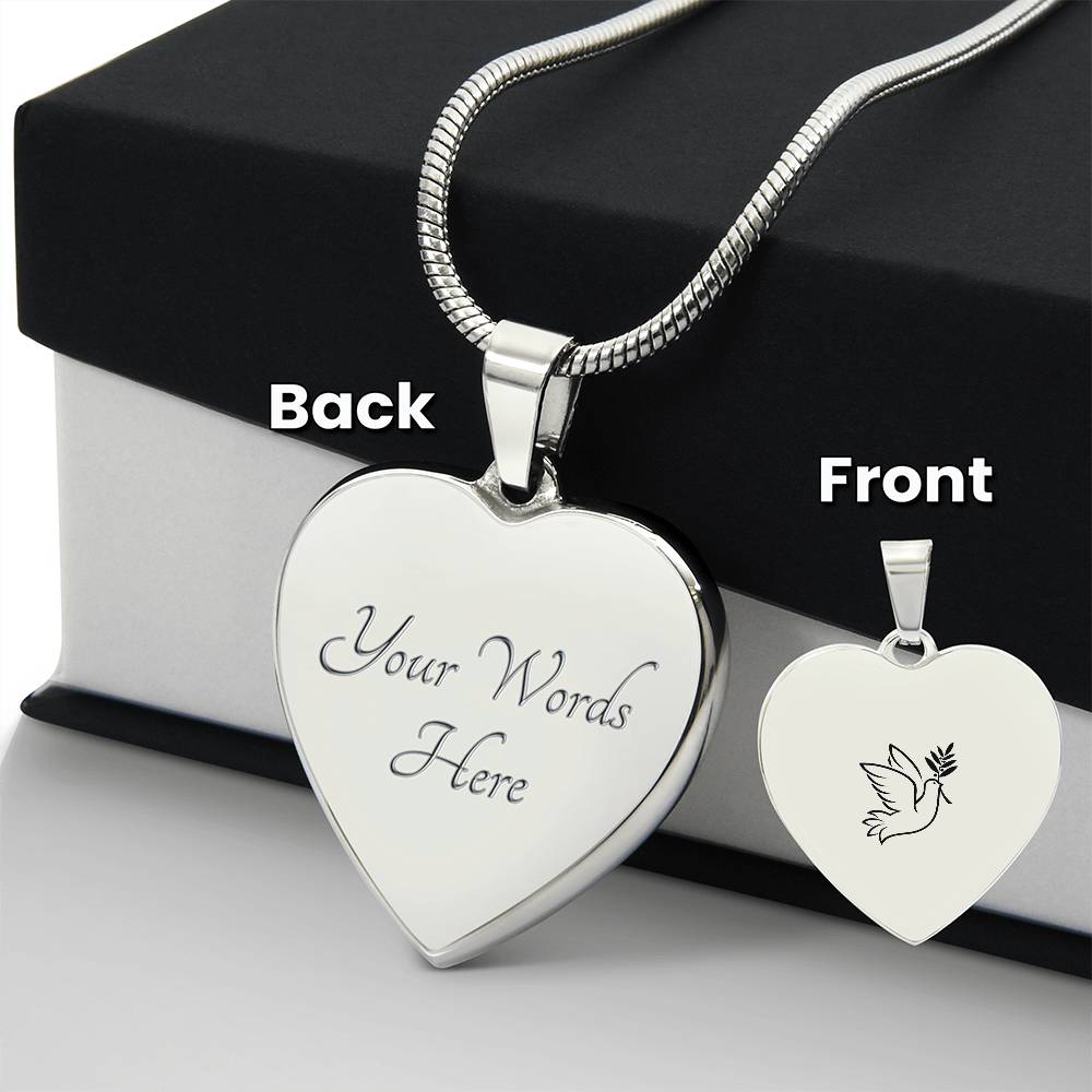 Dove Engraved Memorial Necklace-[Heartfelt Family Gift]