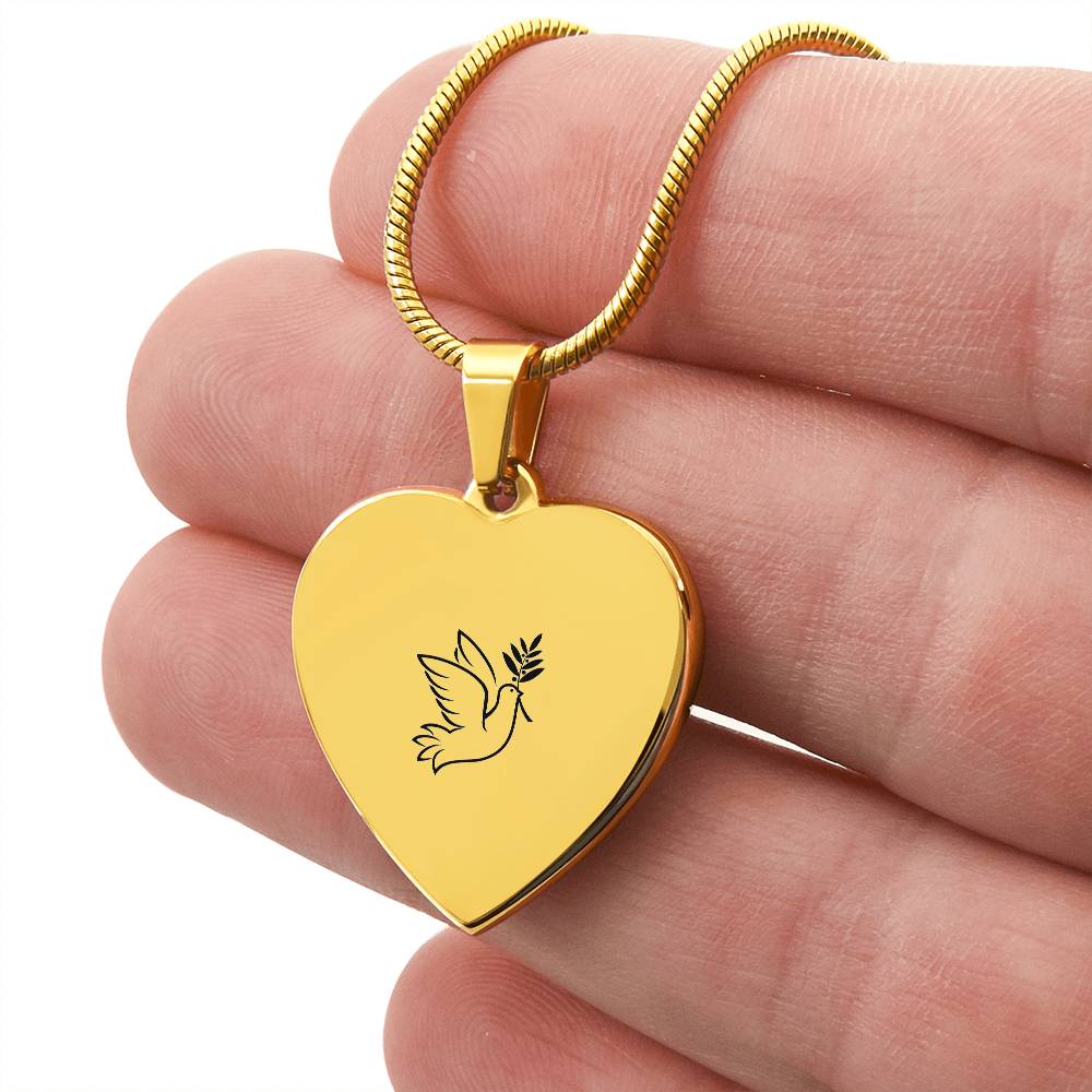 Dove Engraved Memorial Necklace-[Heartfelt Family Gift]