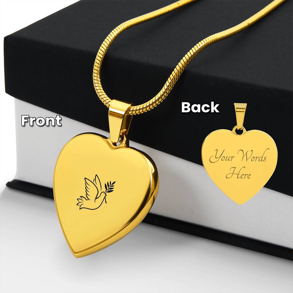 Dove Engraved Memorial Necklace-[Heartfelt Family Gift]