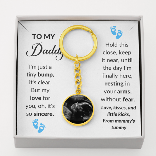 Baby Boy - I Can't Wait to Meet You Daddy - Personalized Keychain Gift-[Heartfelt Family Gift]