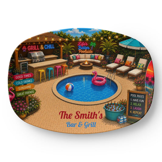 Personalized Backyard Pool & Patio Serving Tray