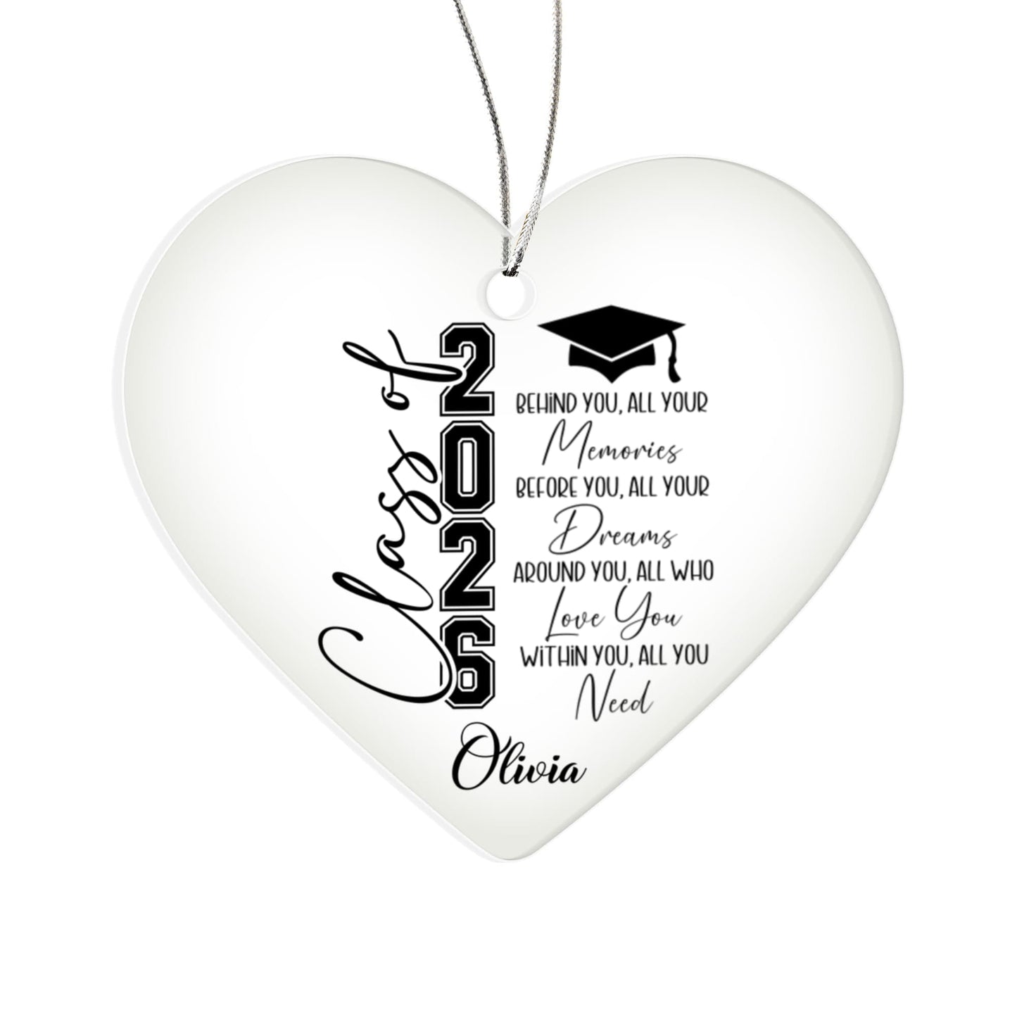 Class of 2026 Graduation Acrylic Heart Ornament