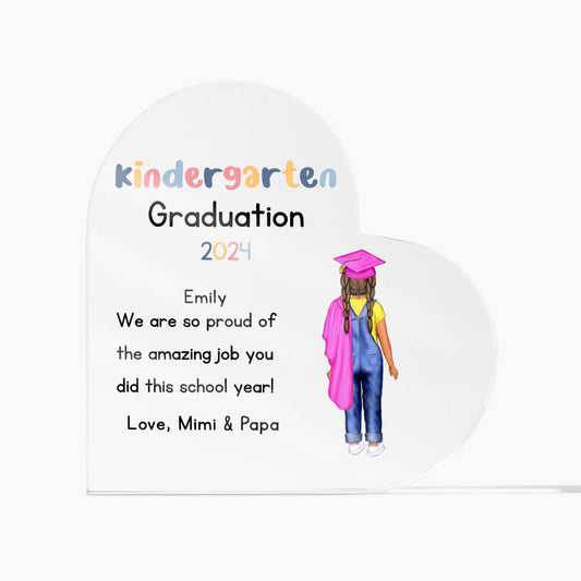 Personalized Kindergarten Graduation Heart Plaque Gift-[Heartfelt Family Gift]