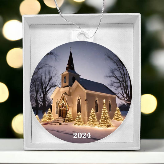 Snowy Winter Scence Christmas Ornament-[Heartfelt Family Gift]