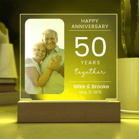 50th Wedding Anniversary Lighted Plaque