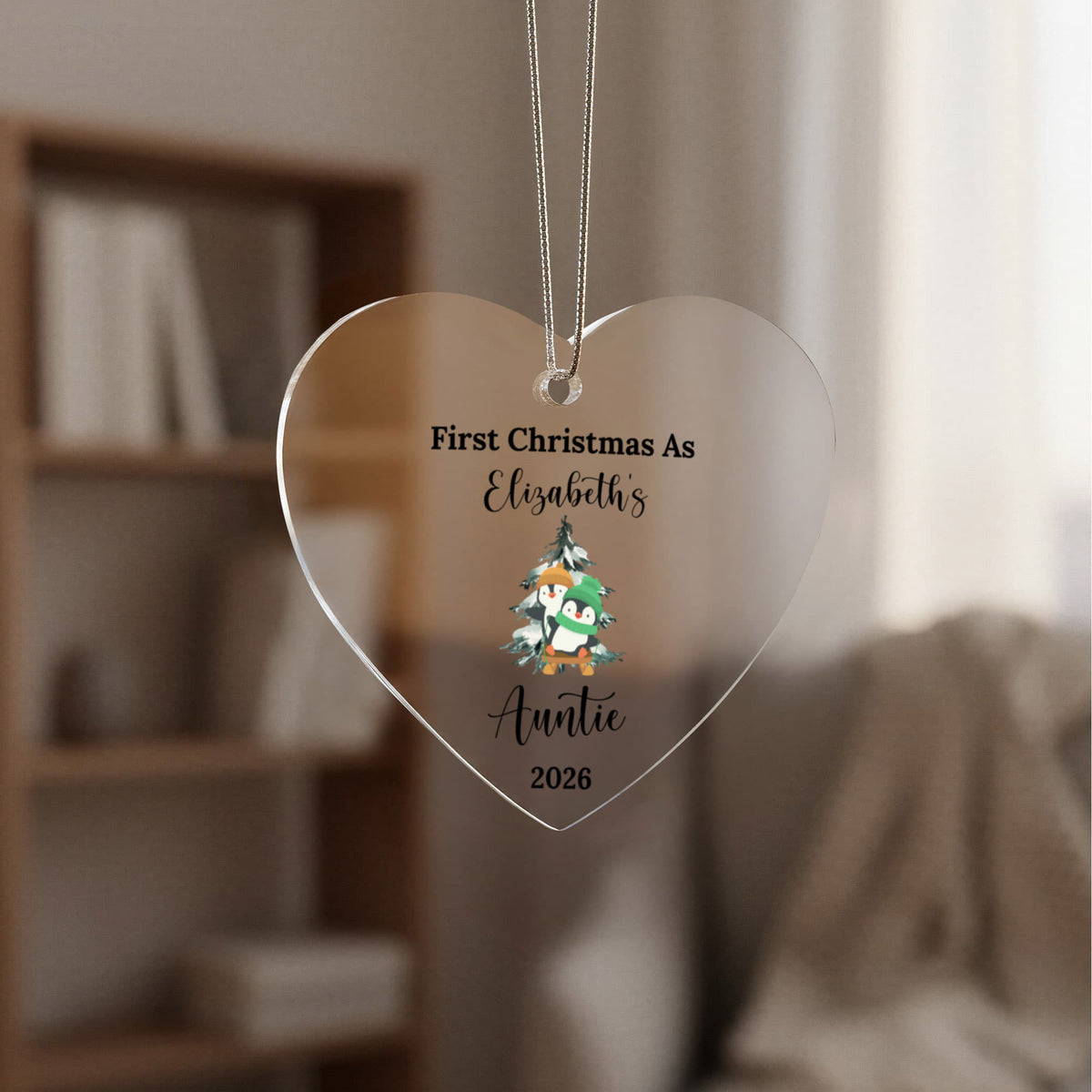 First Christmas As Aunt Heart Ornament