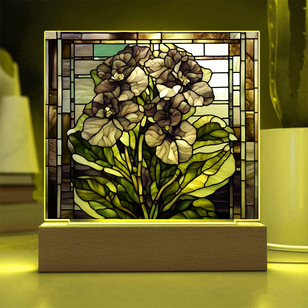 African Violet Lighted Plaque-[Heartfelt Family Gift]