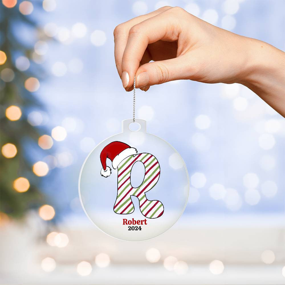 Personalized Initial Christmas Ornament - Customizable Name Holiday Decoration