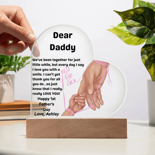 1st Fathers Day Plaque for Dad from Baby-[Heartfelt Family Gift]