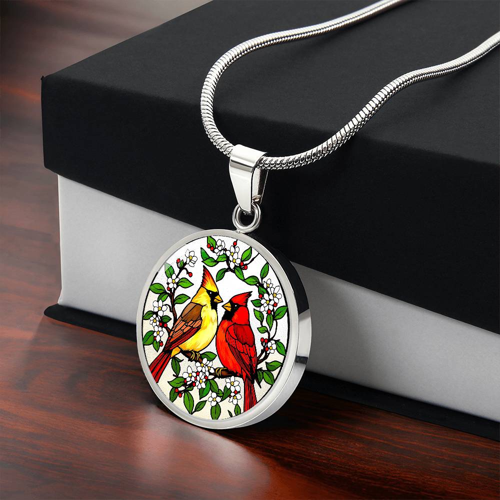 Cardinal Birds Pendant Necklace