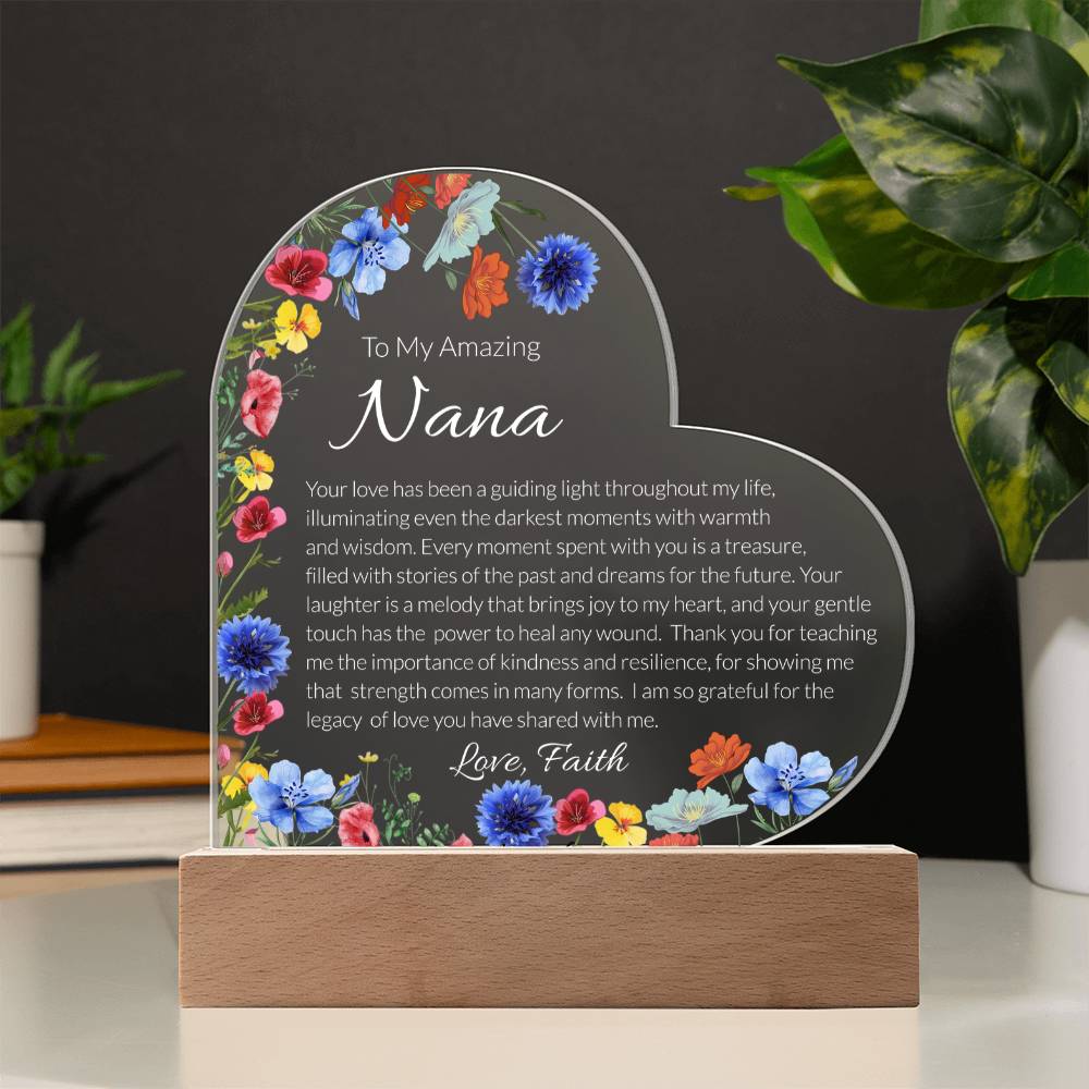Nana Acrylic Heart Plaque