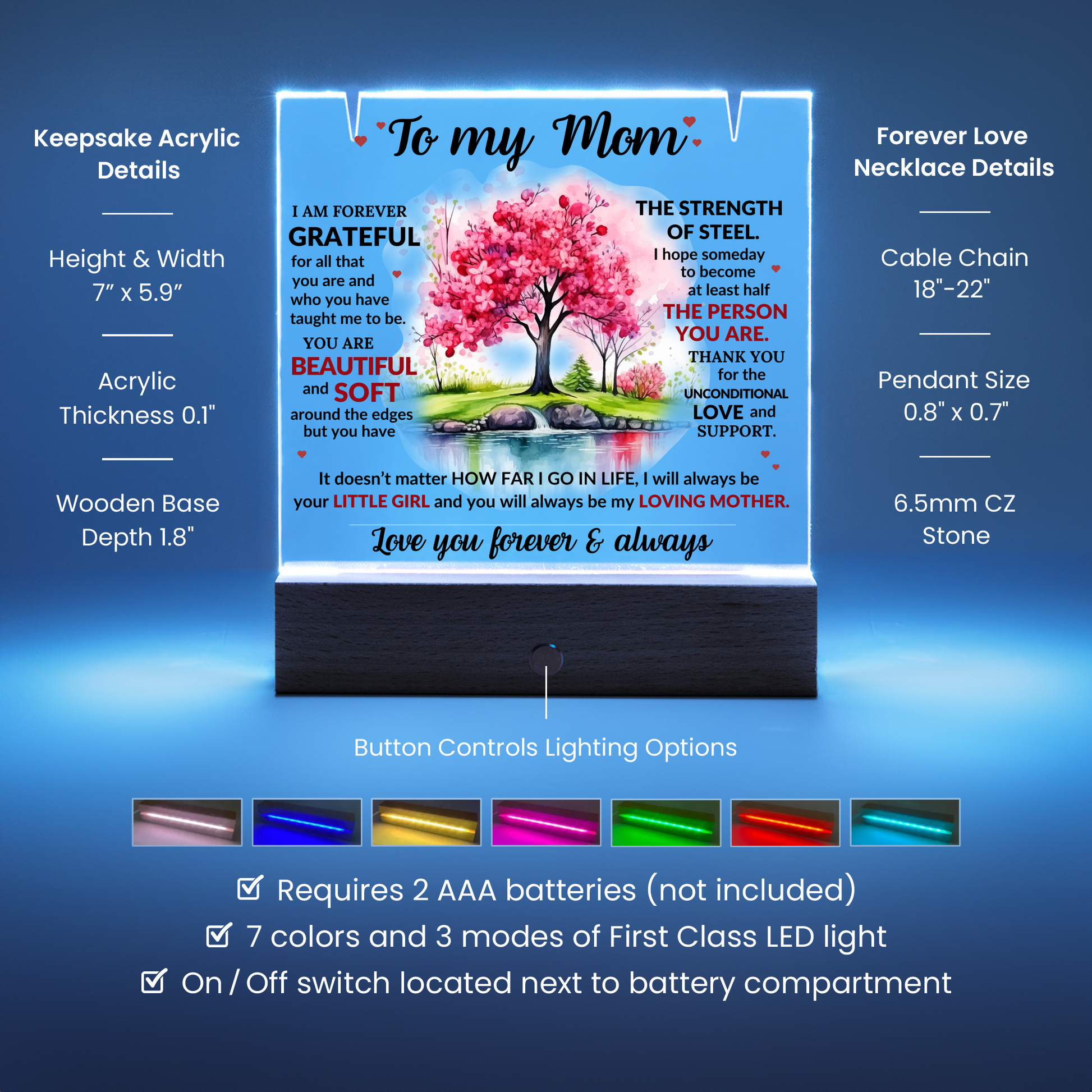 Mom Knot Necklace and Acrylic Gift Set-[Heartfelt Family Gift]