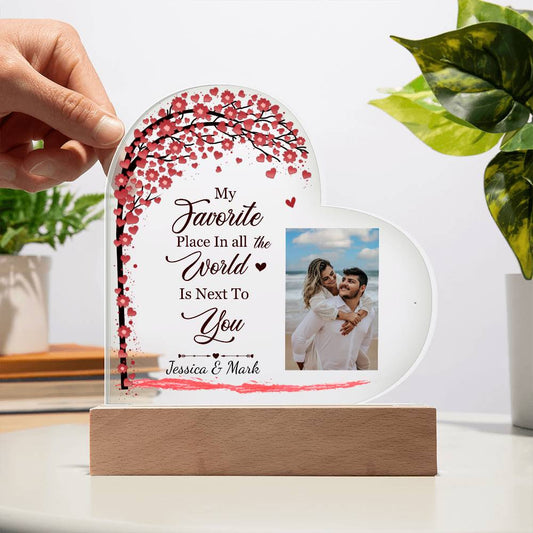 Couple Personalized Plaque Photo Gift for Anniversary Valentines or Birthday.-[Heartfelt Family Gift]