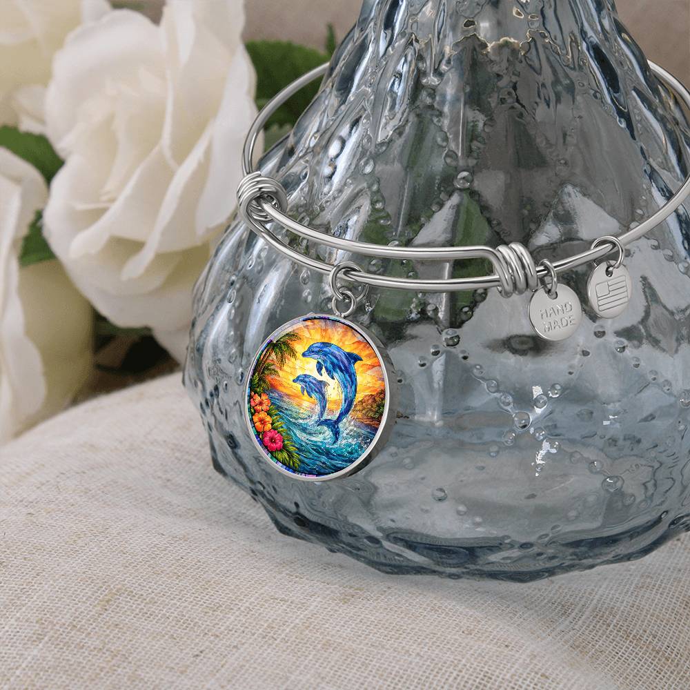 Dolphin Engraved Pendant Necklace