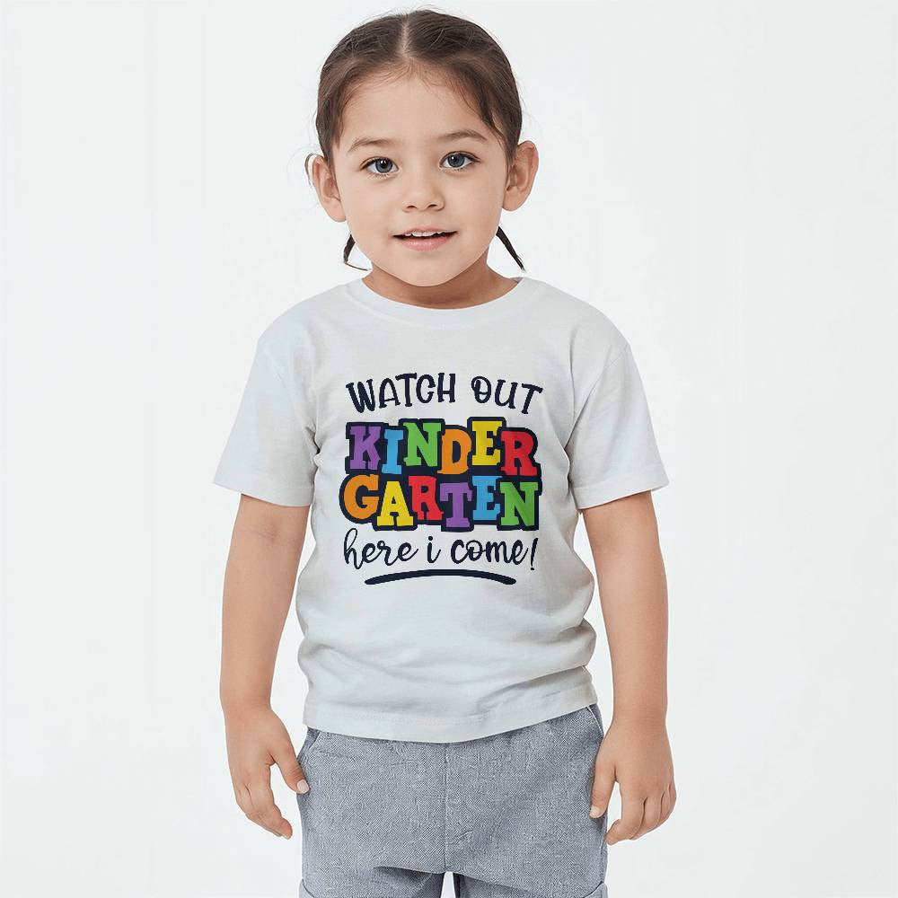 Kindergarten Here I Come Preschool Graduation T-shirt-[Heartfelt Family Gift]