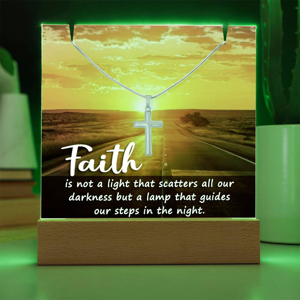 Faith is not a light Religious Plaque & Cross Gift Set-[Heartfelt Family Gift]