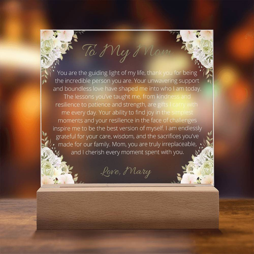 Mom Acrylic Plaque-[Heartfelt Family Gift]