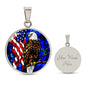American Flag and Eagle Patriotric Necklace with Engraving-[Heartfelt Family Gift]