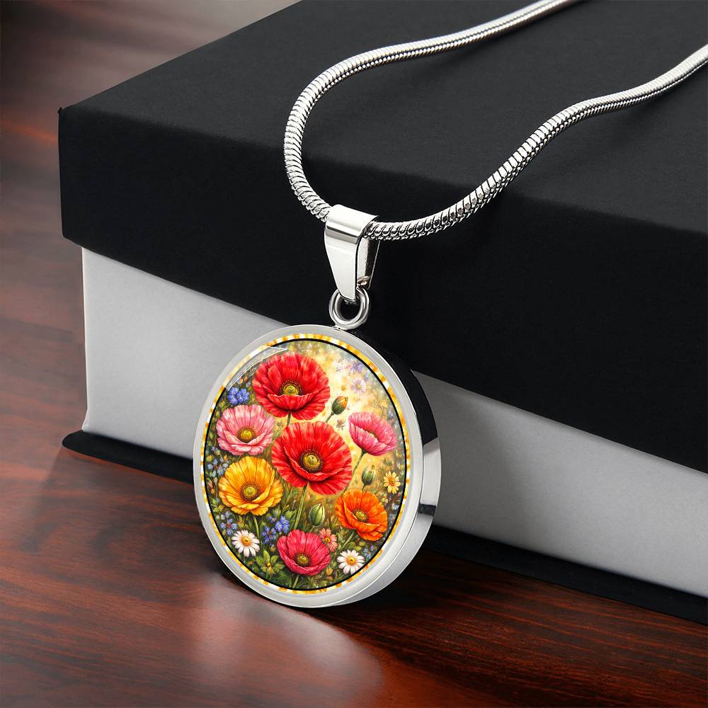 Personalized Peony Flowers Engraved Necklace Bracelet or Keychain
