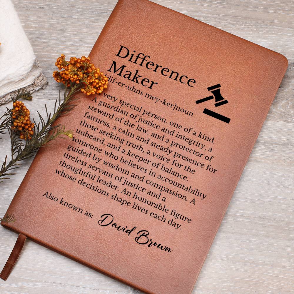 Personalized Difference maker Journal for Judge