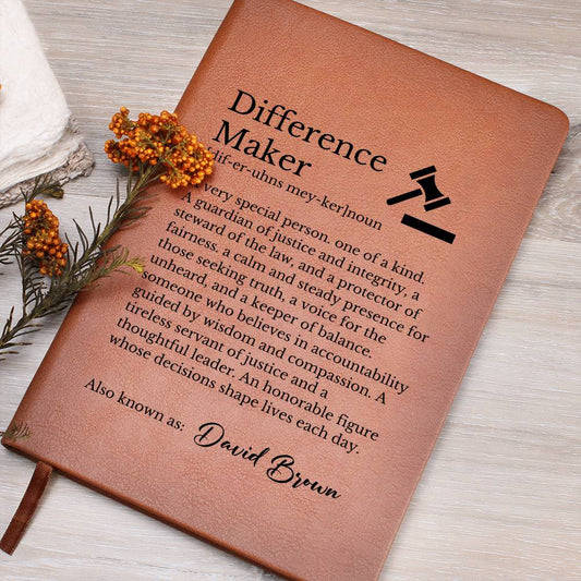 Personalized Difference maker Journal for Judge