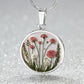 January Birthflower Necklace Carnation and Snow drop Floral pendant-[Heartfelt Family Gift]