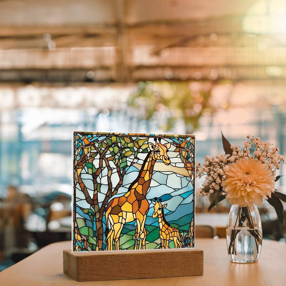 Mom and Baby Giraffe  Led Dimmable Table Nightlight