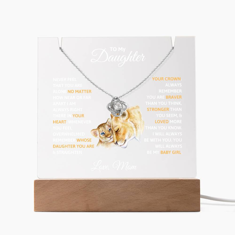 Daughter  Keepsake Acrylic Bundle  Love Knot or Heart Necklace Gift-[Heartfelt Family Gift]