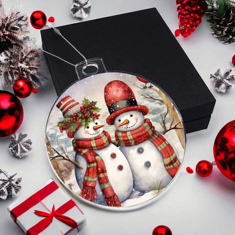 Snowman Acrylic Christmas Ornament-[Heartfelt Family Gift]