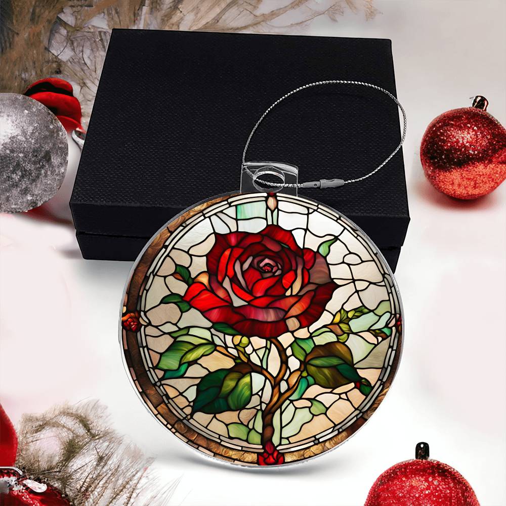 Stained Glass Style Acrylic Christmas Ornament