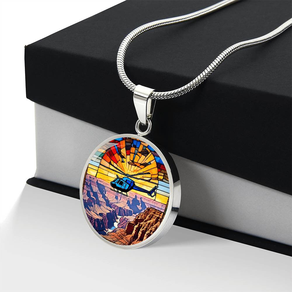 Grand Canyon Round Pendant Necklace in Gold or silver-[Heartfelt Family Gift]