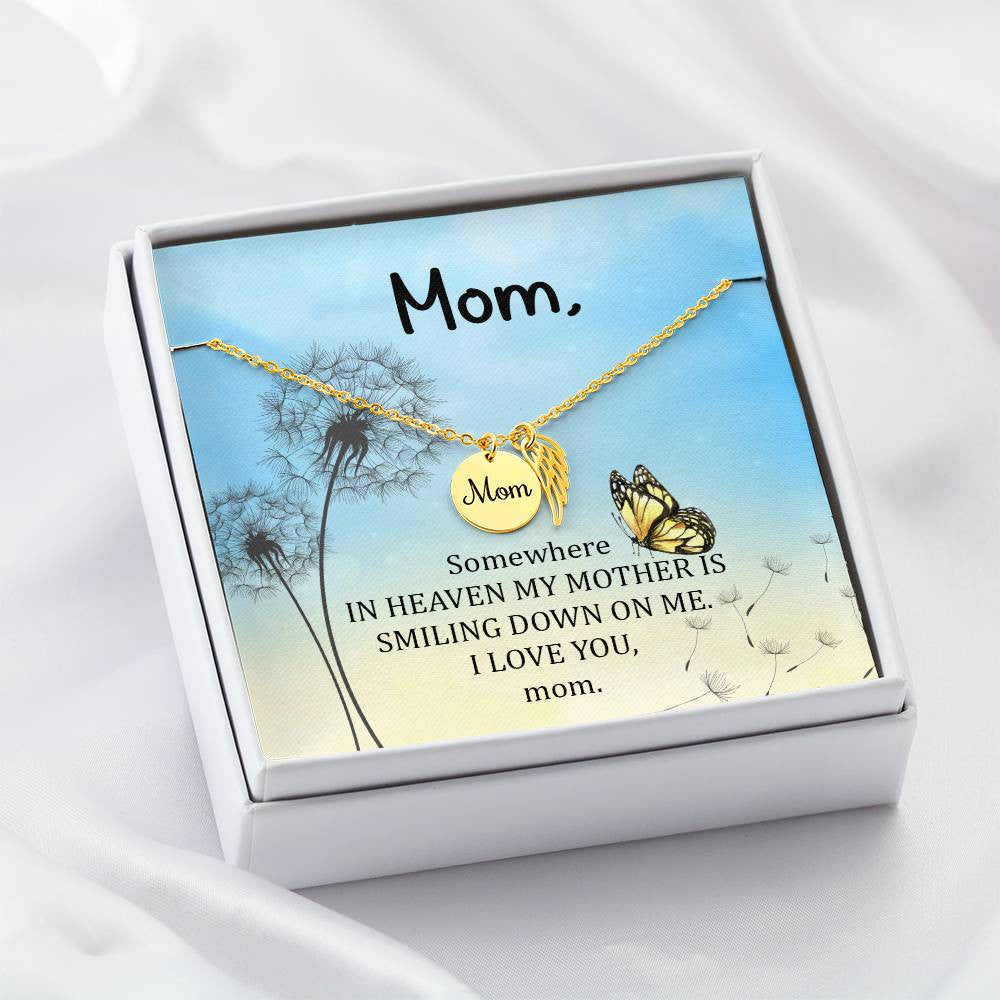 Somewhere in heaven(1) Mom Memorial Necklace-[Heartfelt Family Gift]