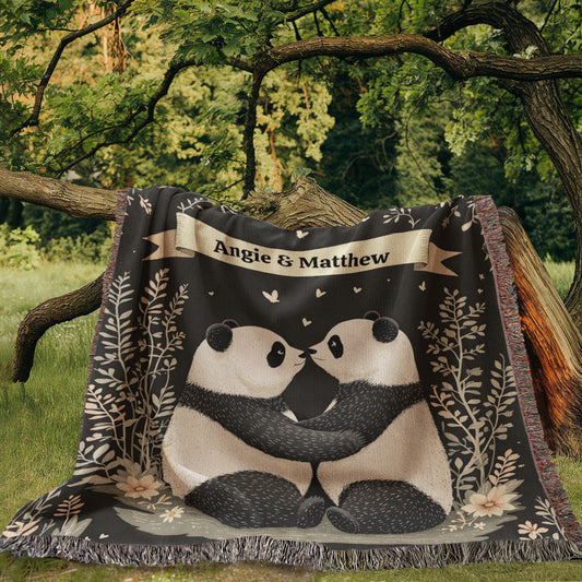 Panda Couple Cuddle Blanket for Valentines Day or Anniversary-[Heartfelt Family Gift]