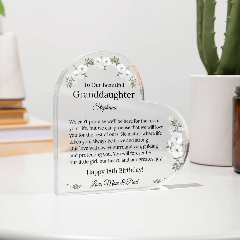 Granddaughter Acrylic Heart Gift