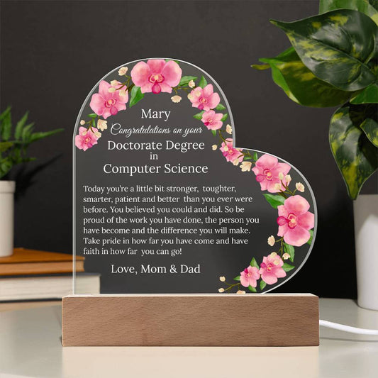 Personalized Doctorate Degree Graduation Plaque