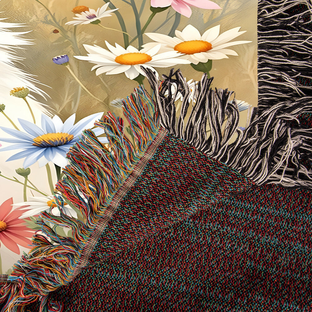Shih Tzu Wildflower Woven Cotton Throw Blanket-[Heartfelt Family Gift]