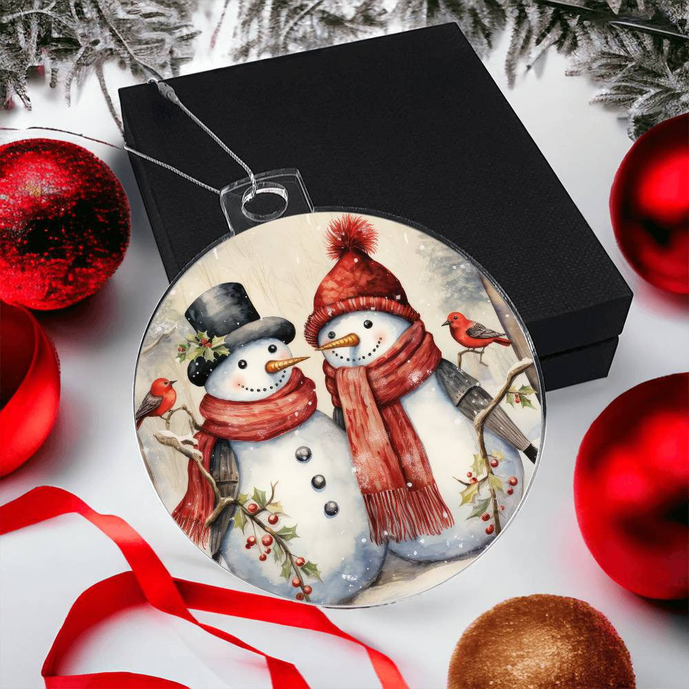 Snowman Acrylic Christmas Ornament-[Heartfelt Family Gift]
