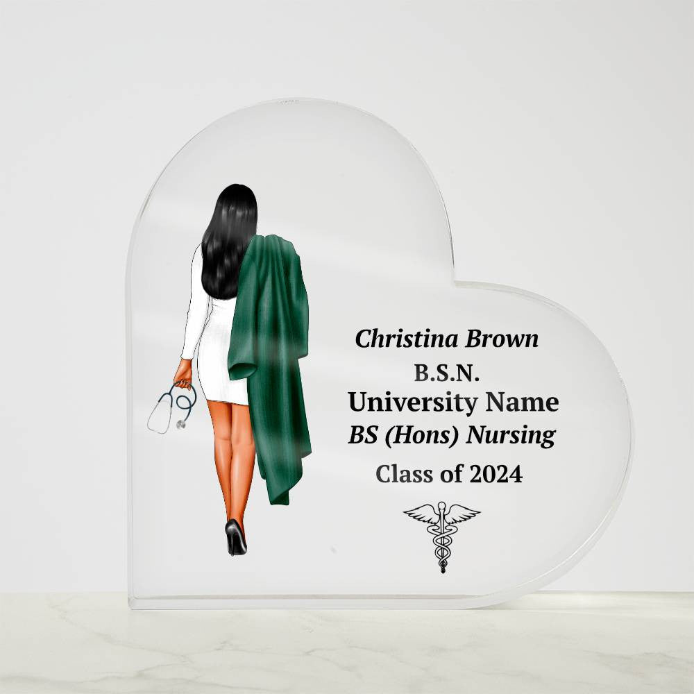 Nursing Graduation Heart Plaque Gift-[Heartfelt Family Gift]